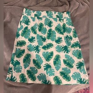J Crew Factory Tropical Leaf Print Skirt